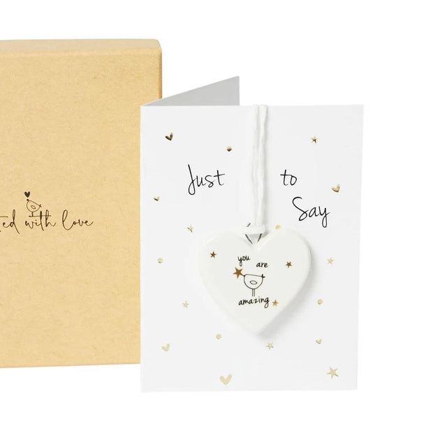 You Are Amazing Ceramic Decoration on Card