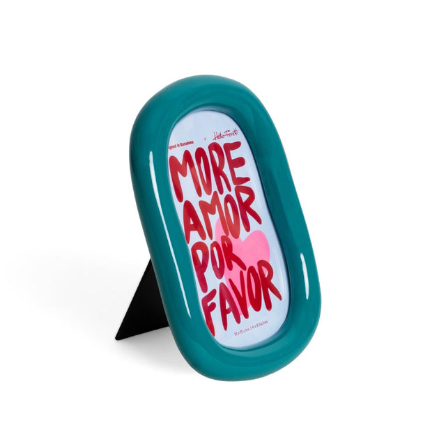 Teal Glossy Photo Frame Side Facing