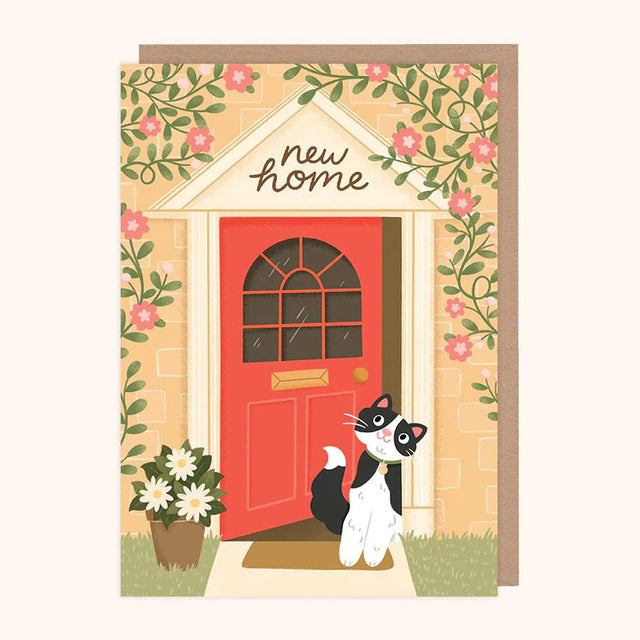 Black & White Cat Housewarming Card