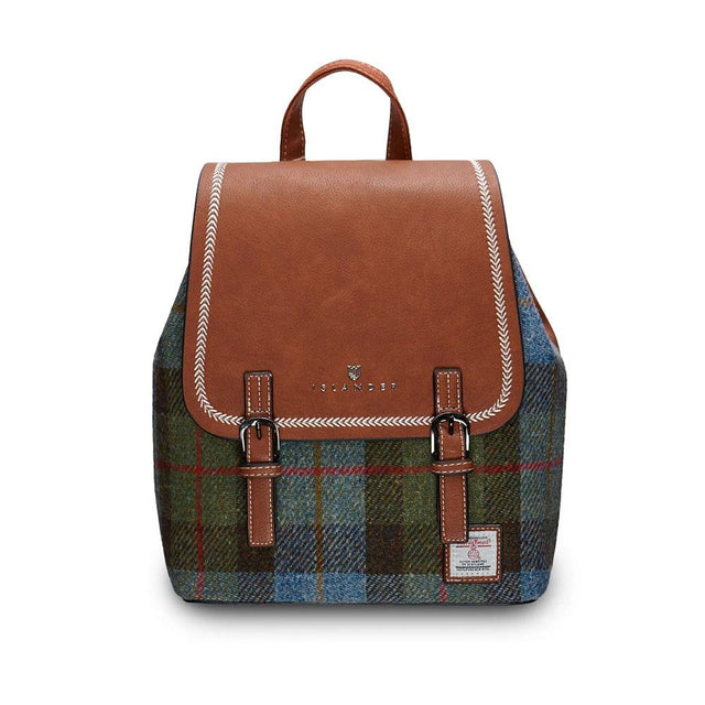 Chestnut and Blue Harris Tweed Jura Backpack