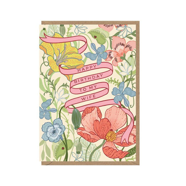 Happy Birthday to My Wife Florals Card