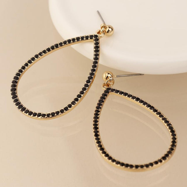 Faux Gold Large Teardrop Drop Earrings