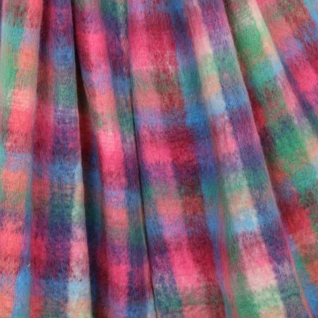 Blue, Green and Pink Cosy Check Scarf