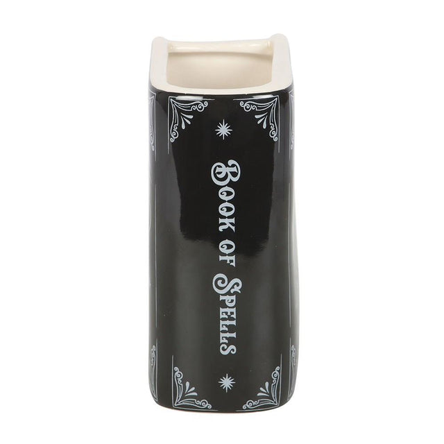 Book of Spells Gothic Book Shaped Vase Spine Facing