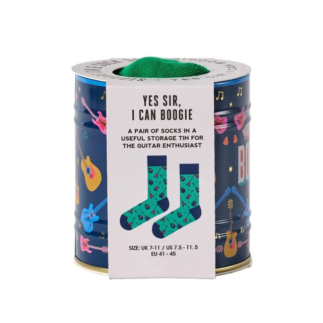 Men's Guitar Socks in a Tin Close Up