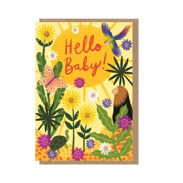 Hello Baby Sunshine & Flowers Card