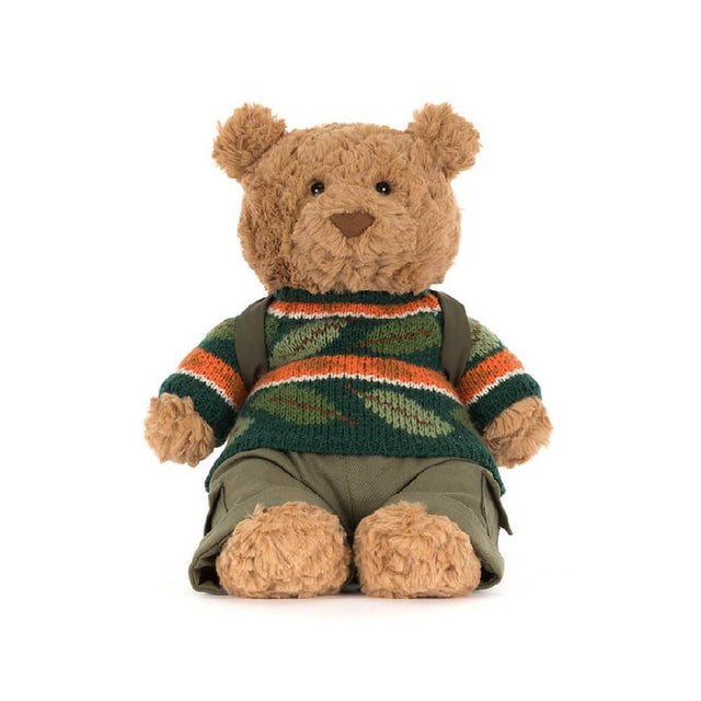 Jellycat Bartholomew Bear Hiking Outfit Front Facing