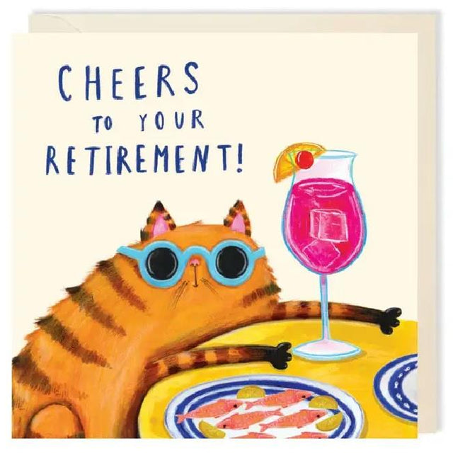 Cheers To Your Retirement Cat Card