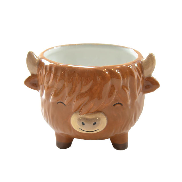 Sass and Belle Highland Cow Mini Planter on Legs