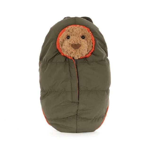 Jellycat Bartholomew Bear Hiking Outfit with Sleeping Bag