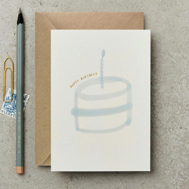 Birthday Cake Blue Card