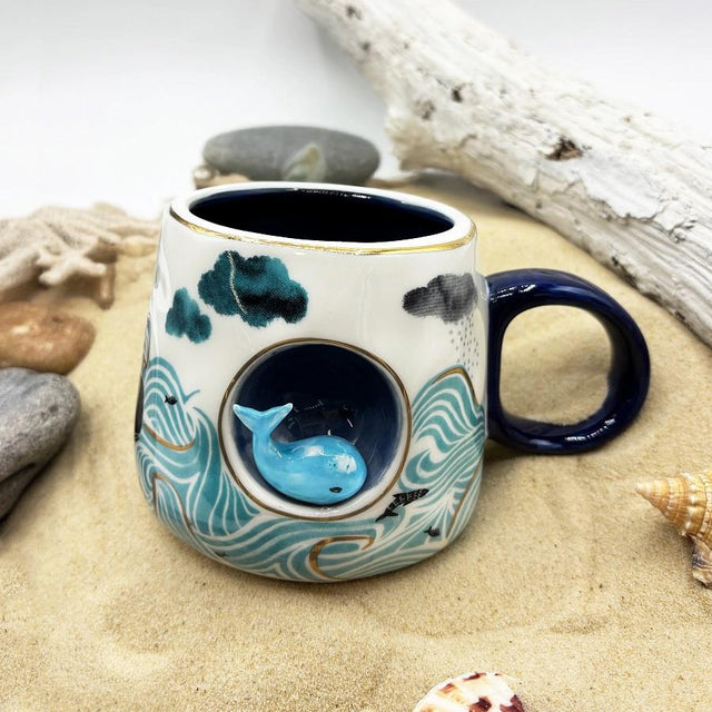 House of Disaster By The Sea 3D Whale Ceramic Cup