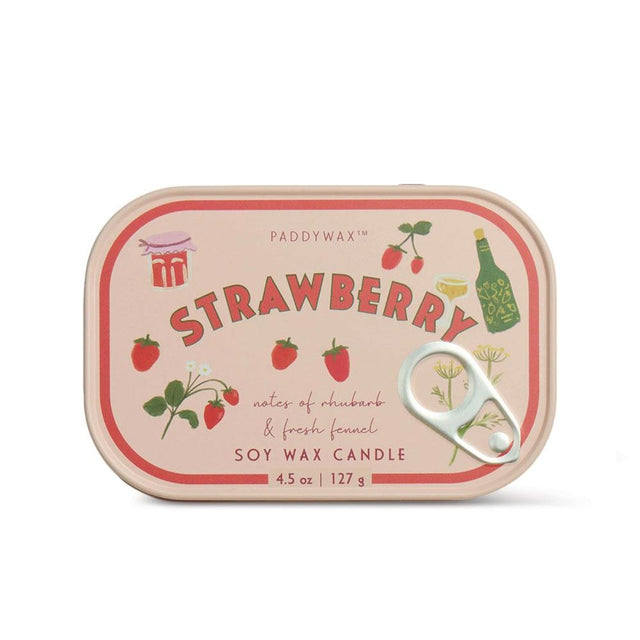 Strawberry Printed Tin Candle