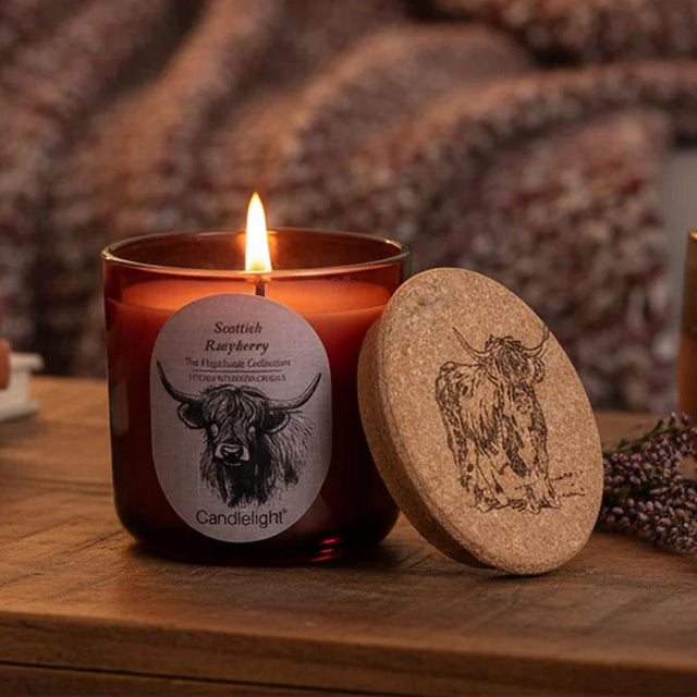 Scottish Raspberry Glass Candle