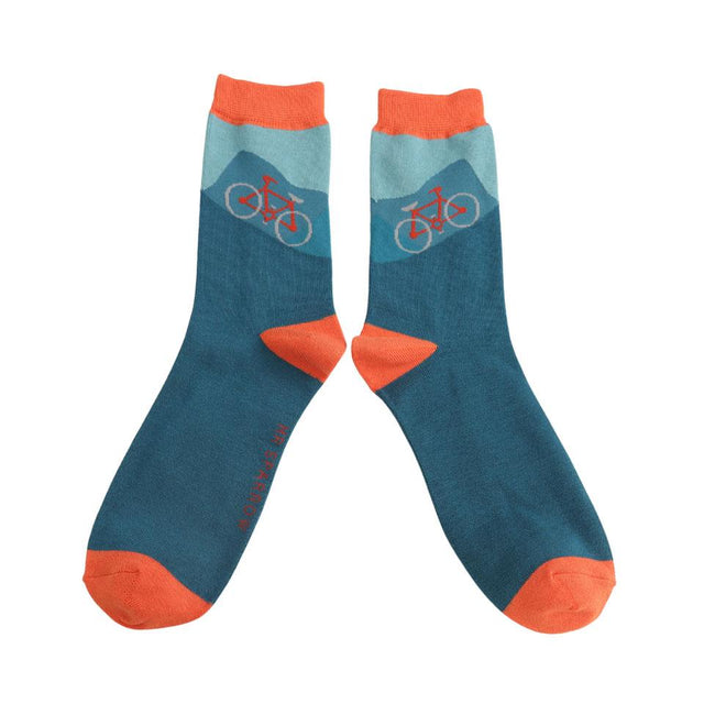 Hill Bike Climb Men's Socks in Matchbox Close Up