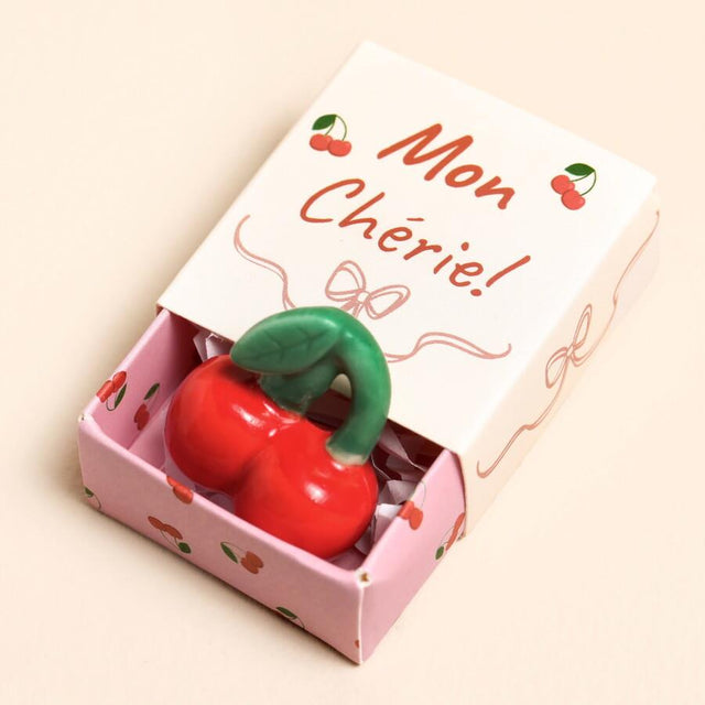 Tiny Matchbox Ceramic Cherry Token