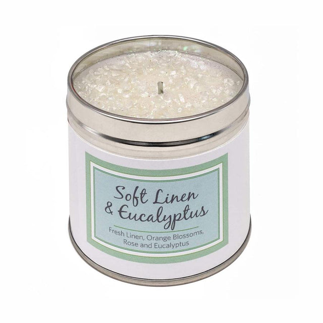 Soft Linen and Eucalyptus Candle Tin