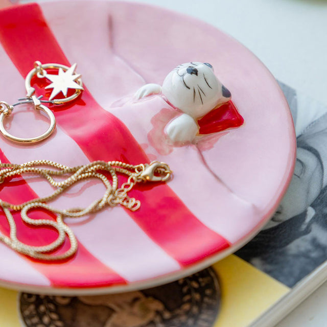 Pink Cat Trinket Dish
