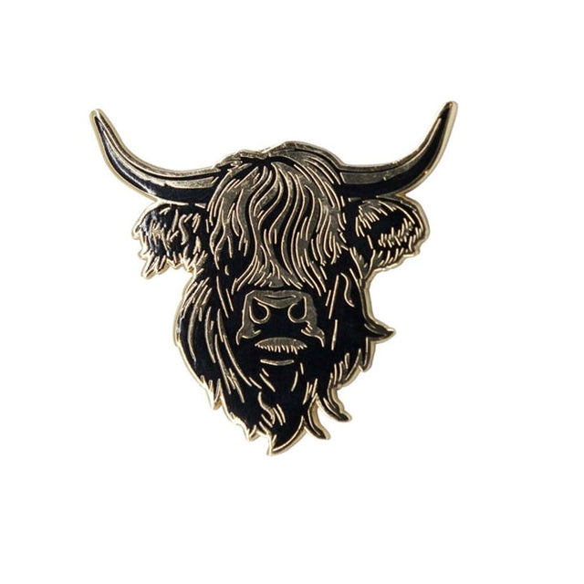 Black & Gold Heilan Coo Enamel Magnet