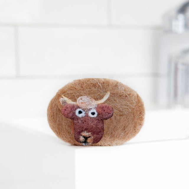 Highland Cow Felted Soap