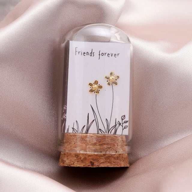 Friends Forever Little Flower Earrings in Gold