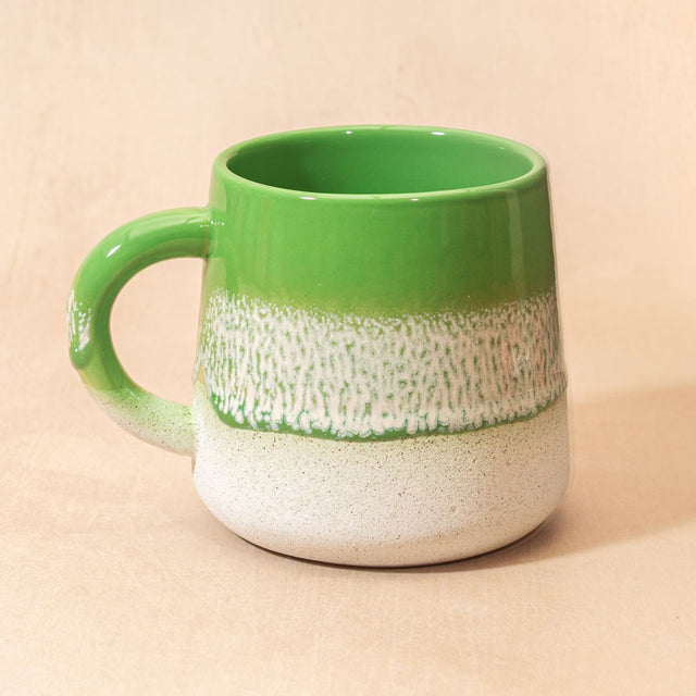 Mojave Glaze Grass Green Ceramic Mug in Situ