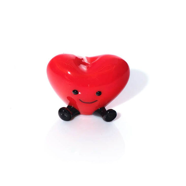 Mini Sitting Heart Glass Ornament