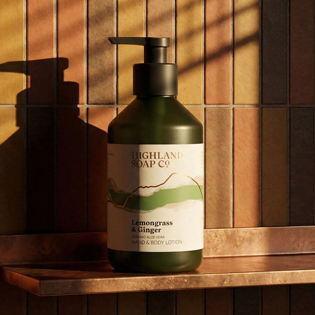 Lemongrass & Ginger Organic Hand and Body Lotion Scene