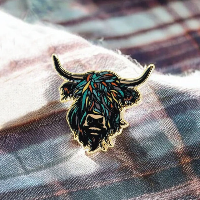 Multi Colour Heilan Coo Enamel Pin Badge