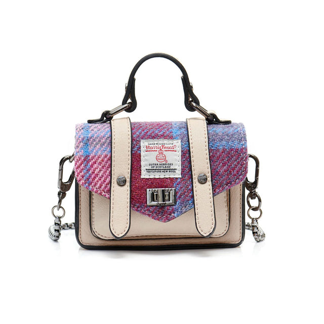 Harris Tweed Pink and Blue Wee Satchel