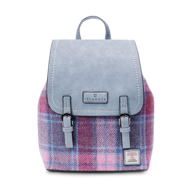 Pink and Blue Tartan The Jura Harris Tweed Backpack