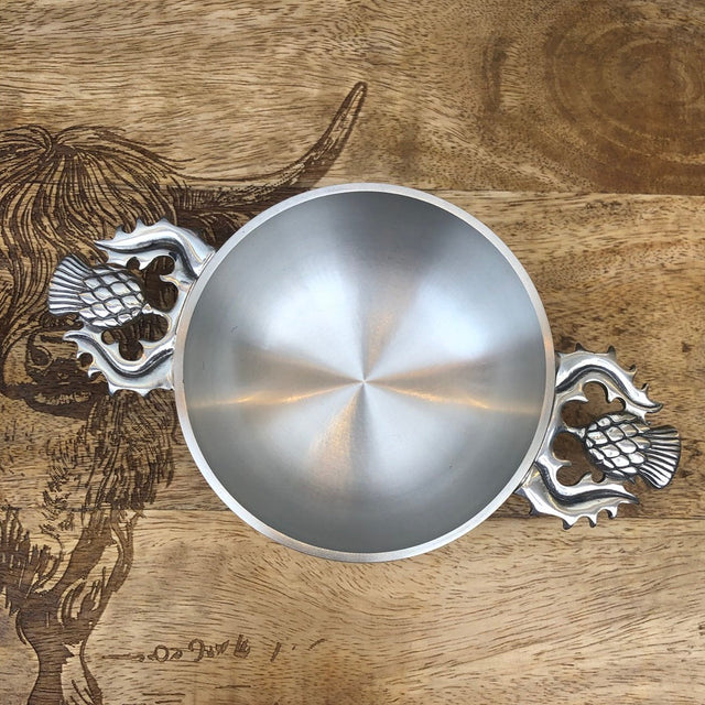 Large Thistle Quaich with Satin Finish