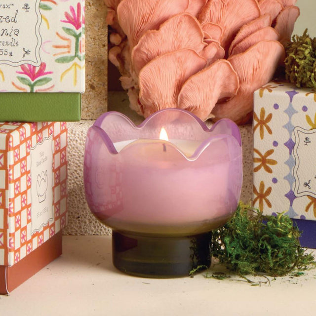 Bronzed Gardenia Tulip Glass Candle