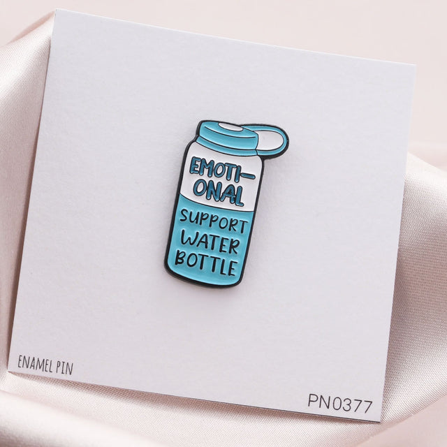 Emotional Support Water Bottle Enamel Pin