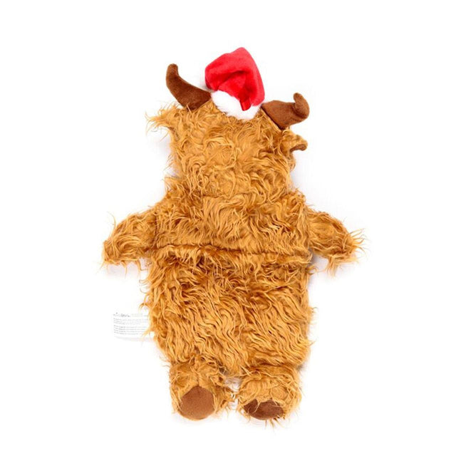 Christmas Highland Cow Hot Water Bottle Back Facing