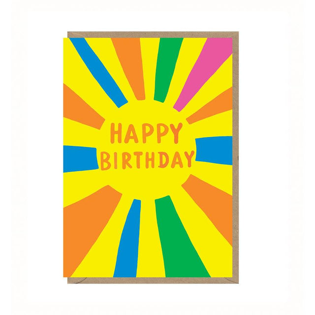 Happy Birthday Colourful Sun Card