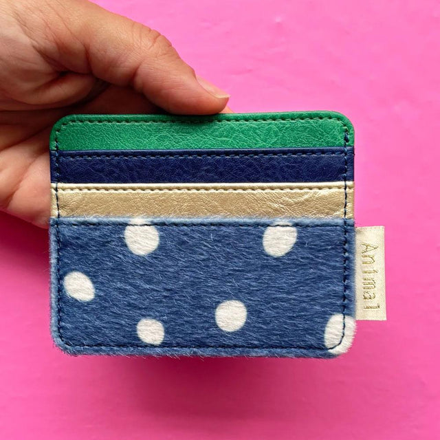 Dot Print Navy Spot Card Holder