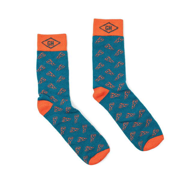 Men's Pizza Sauce Socks in a Can Close Up