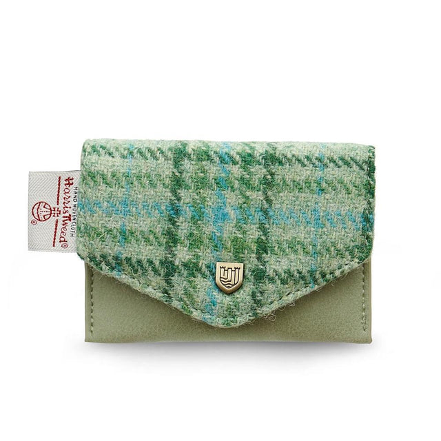Islander Harris Tweed Mint Tartan Card Purse