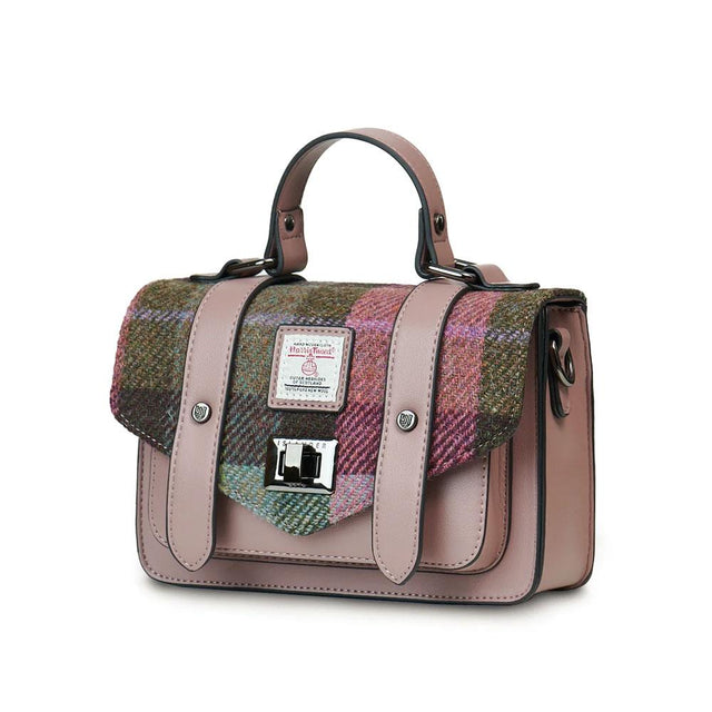 Pink and Green Tartan Harris Tweed Mini Satchel