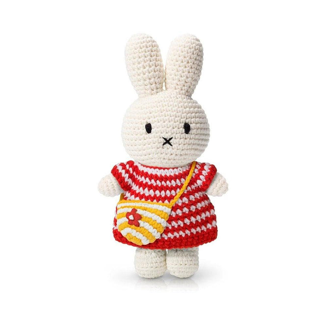 Miffy in Red Striped Dress and Bag Toy