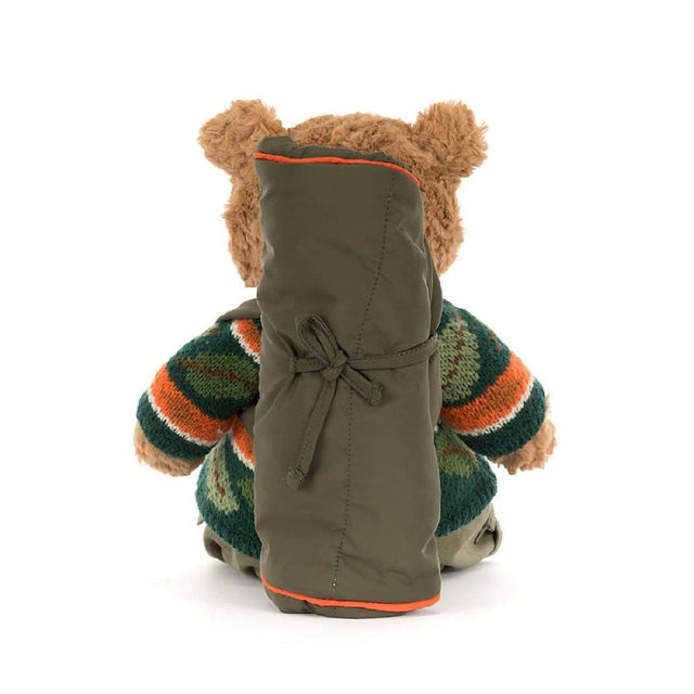 Jellycat Bartholomew Bear Hiking Outfit Back Facing