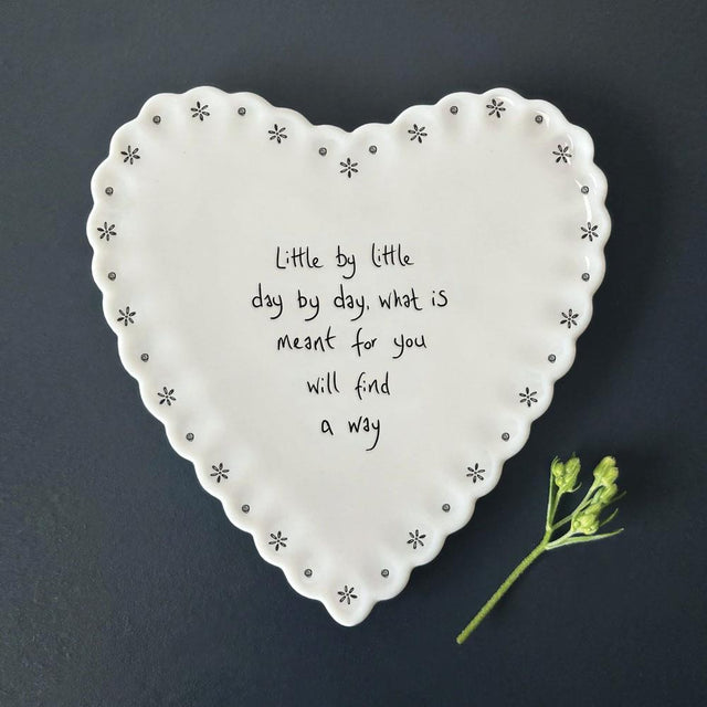 Little By Little Scallop Porcelain Heart Coaster