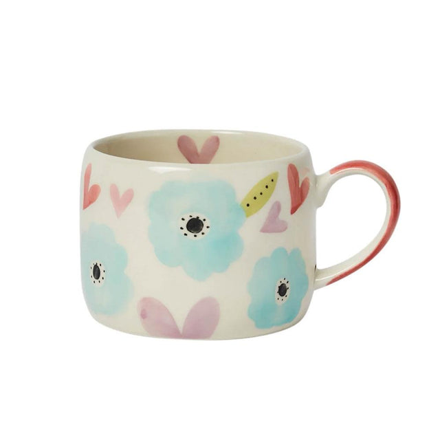Hearts and Flowers Stoneware Mug