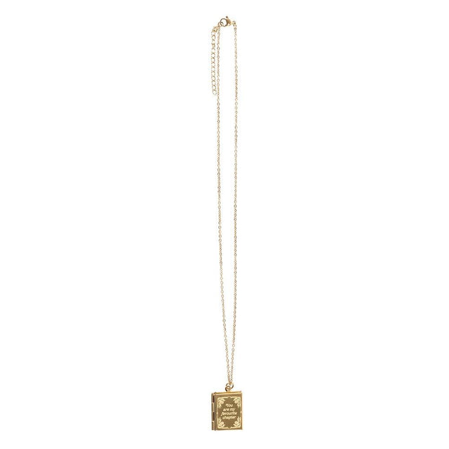 Gold Vintage Book Locket Necklace in Gift Box Full Necklace