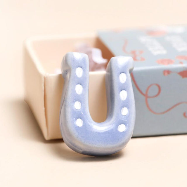 Horseshoe Matchbox Ceramic Token Close Up
