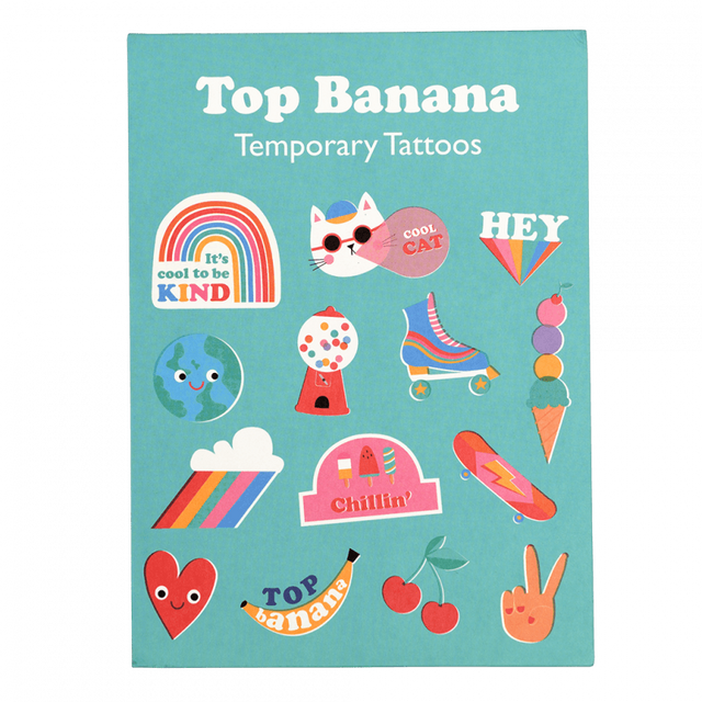 Top Banana Temporary Tattoos