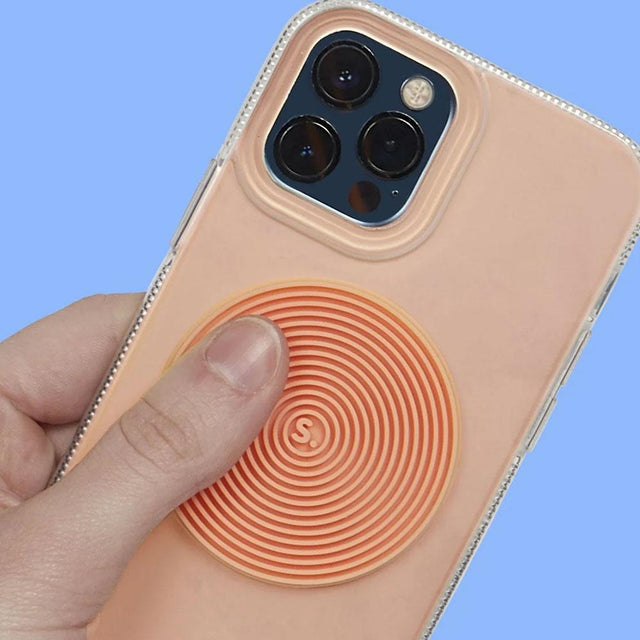 Groove Orange Slab Round Silicone Sensory Sticker Close Up
