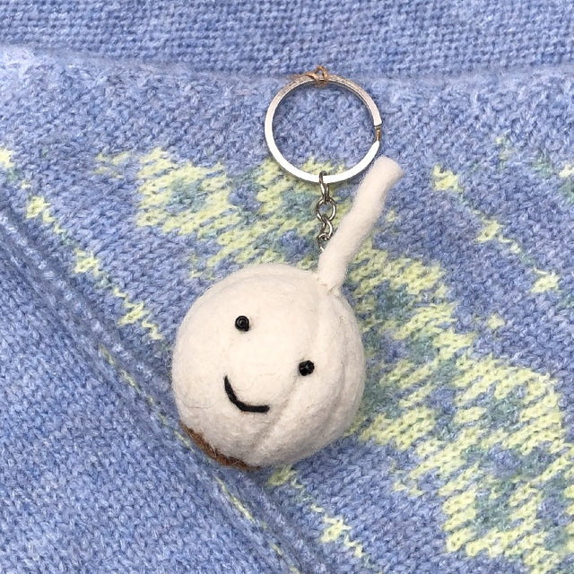 Garlic Felt Keyring