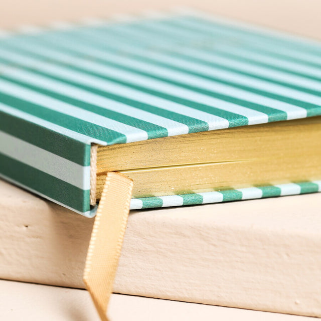 Green Stripe Dreams and Doodles Notebook Detail